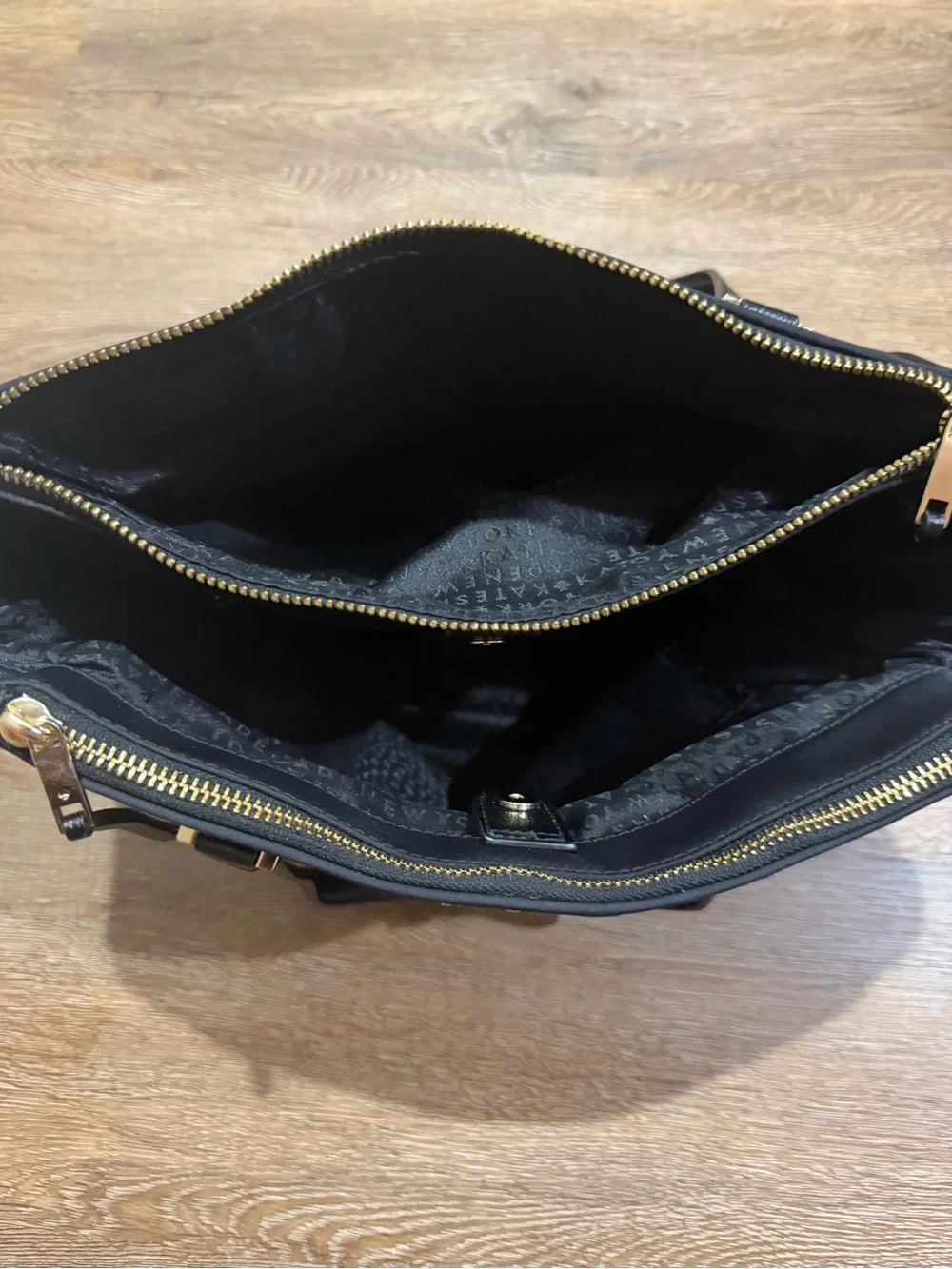 Kate Spade Dawn Black Floral Embellish Nylon Satchel Tote Bag No Shoulder Strap